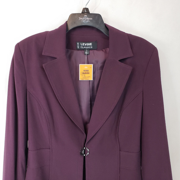 Levine Classics 10 Maroon Fitted Career Blazer - Picture 2 of 7